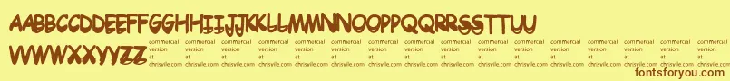 Drtoboggan Font – Brown Fonts on Yellow Background