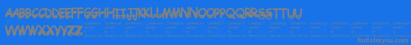 Drtoboggan Font – Gray Fonts on Blue Background
