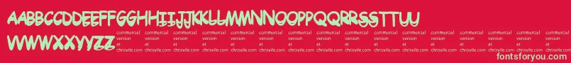 Drtoboggan Font – Green Fonts on Red Background