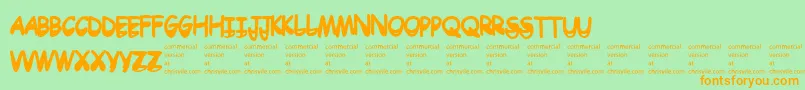 Drtoboggan Font – Orange Fonts on Green Background