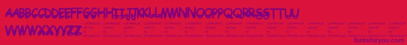 Drtoboggan Font – Purple Fonts on Red Background