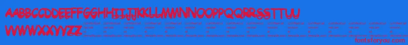 Drtoboggan Font – Red Fonts on Blue Background