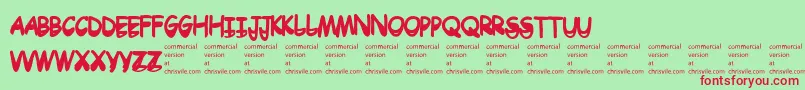 Drtoboggan Font – Red Fonts on Green Background