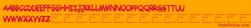 Drtoboggan Font – Red Fonts on Orange Background