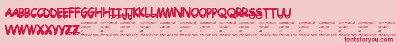 Drtoboggan Font – Red Fonts on Pink Background