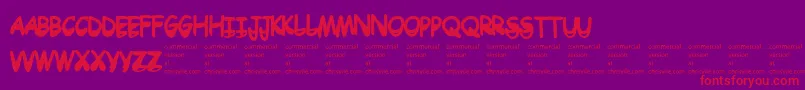 Drtoboggan Font – Red Fonts on Purple Background