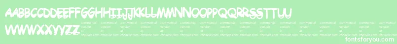 Drtoboggan Font – White Fonts on Green Background