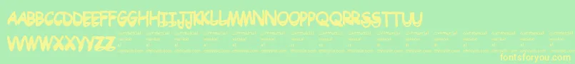 Drtoboggan Font – Yellow Fonts on Green Background