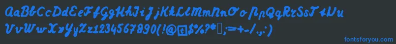 Dutchschoolwriting Font – Blue Fonts on Black Background