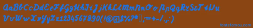 Dutchschoolwriting Font – Blue Fonts on Brown Background
