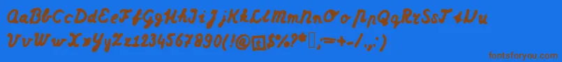 Dutchschoolwriting Font – Brown Fonts on Blue Background