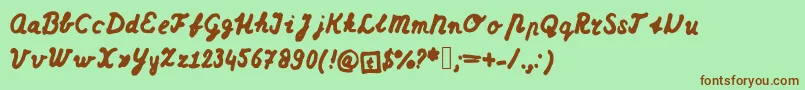 Dutchschoolwriting Font – Brown Fonts on Green Background