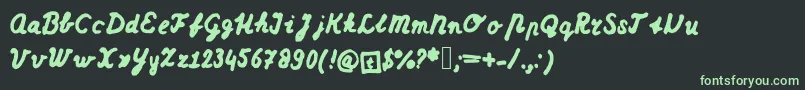 フォントDutchschoolwriting – 黒い背景に緑の文字