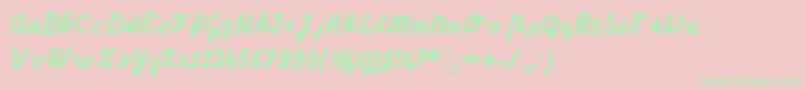 Dutchschoolwriting Font – Green Fonts on Pink Background