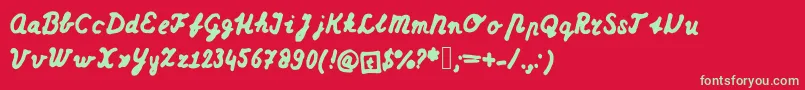 Dutchschoolwriting Font – Green Fonts on Red Background