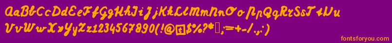 Dutchschoolwriting Font – Orange Fonts on Purple Background