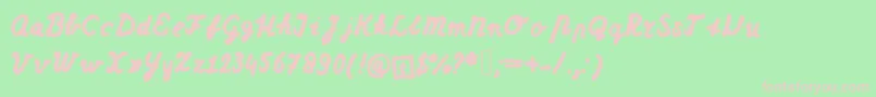 フォントDutchschoolwriting – 緑の背景にピンクのフォント
