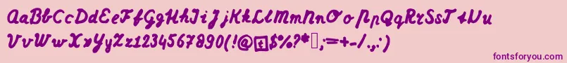 Dutchschoolwriting Font – Purple Fonts on Pink Background
