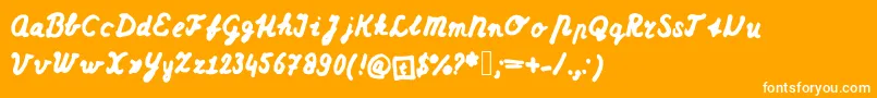 Dutchschoolwriting-Schriftart – Weiße Schriften auf orangefarbenem Hintergrund