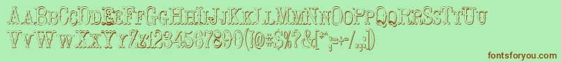 HoedownShadow Font – Brown Fonts on Green Background