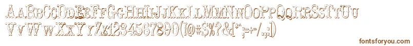 HoedownShadow-Schriftart – Braune Schriften auf weißem Hintergrund