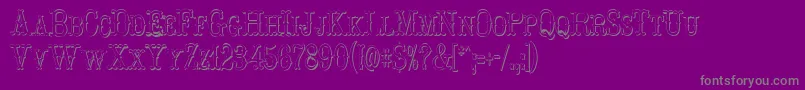 フォントHoedownShadow – 紫の背景に灰色の文字