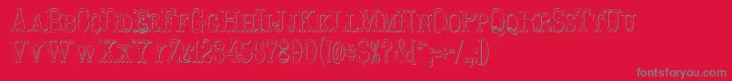 HoedownShadow Font – Gray Fonts on Red Background