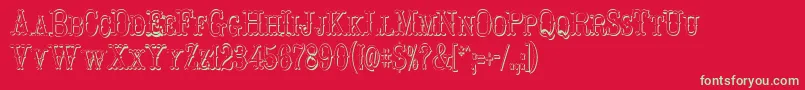 HoedownShadow Font – Green Fonts on Red Background