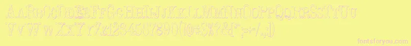 HoedownShadow Font – Pink Fonts on Yellow Background