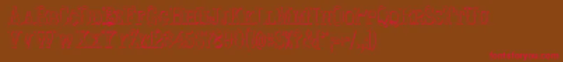 HoedownShadow Font – Red Fonts on Brown Background