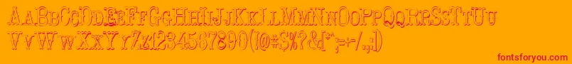 HoedownShadow Font – Red Fonts on Orange Background