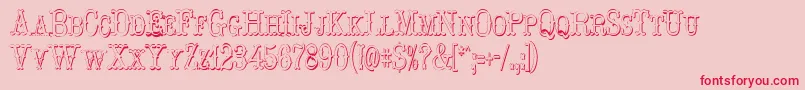 HoedownShadow Font – Red Fonts on Pink Background