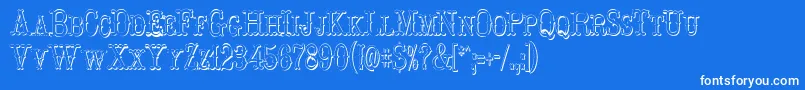 HoedownShadow Font – White Fonts on Blue Background