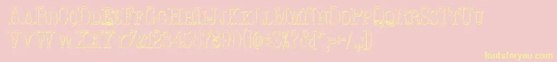 HoedownShadow Font – Yellow Fonts on Pink Background