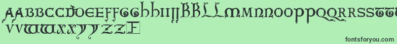 Kingarthur Font – Black Fonts on Green Background