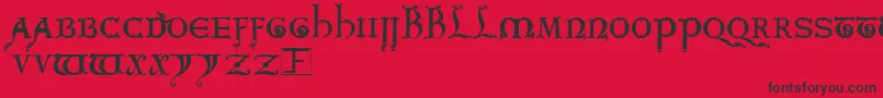 Kingarthur Font – Black Fonts on Red Background