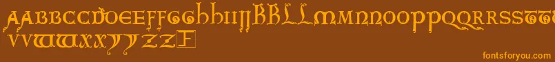 Kingarthur Font – Orange Fonts on Brown Background