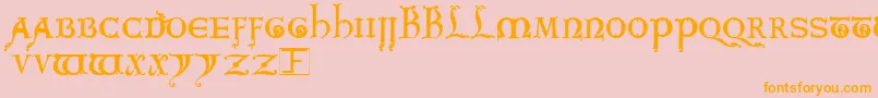 Kingarthur Font – Orange Fonts on Pink Background