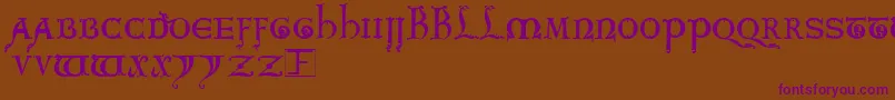 Kingarthur Font – Purple Fonts on Brown Background