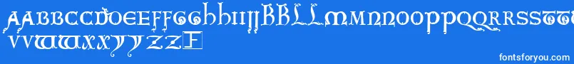 Kingarthur Font – White Fonts on Blue Background