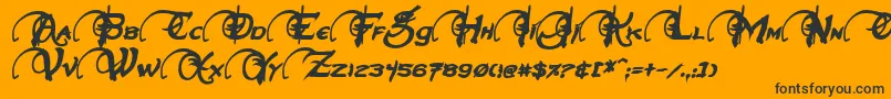 NeverwinterBoldItalic Font – Black Fonts on Orange Background