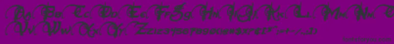 フォントNeverwinterBoldItalic – 紫の背景に黒い文字
