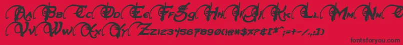 NeverwinterBoldItalic Font – Black Fonts on Red Background