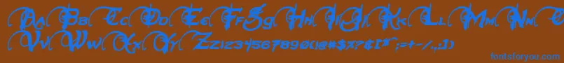 NeverwinterBoldItalic Font – Blue Fonts on Brown Background