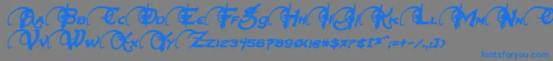 NeverwinterBoldItalic Font – Blue Fonts on Gray Background