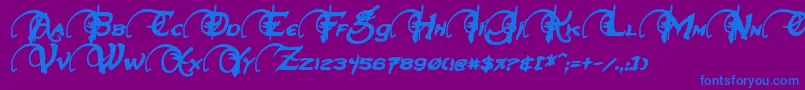 NeverwinterBoldItalic Font – Blue Fonts on Purple Background