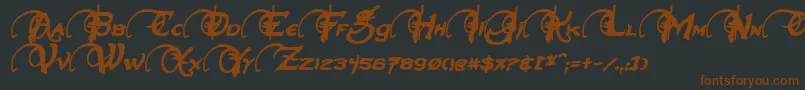 NeverwinterBoldItalic Font – Brown Fonts on Black Background