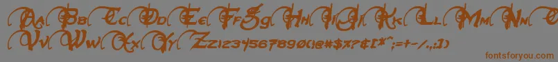 NeverwinterBoldItalic Font – Brown Fonts on Gray Background