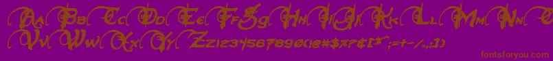 Шрифт NeverwinterBoldItalic – коричневые шрифты на фиолетовом фоне
