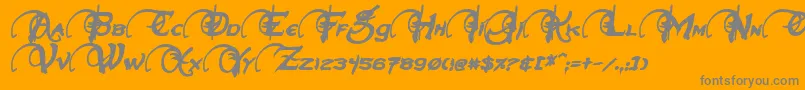 NeverwinterBoldItalic Font – Gray Fonts on Orange Background